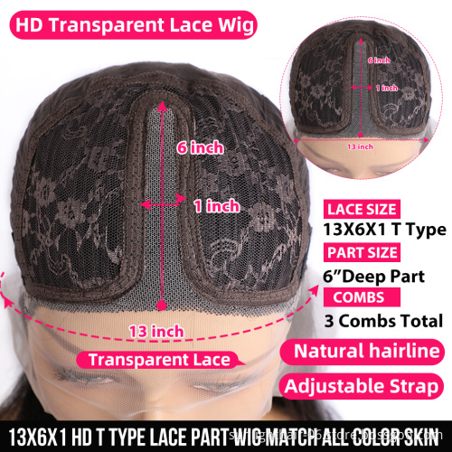 2021 Fashion 100% Human Hair T-part Lace Wig Cuticle Aligned Hair Lace Front Short Pixie T-part lace Wig